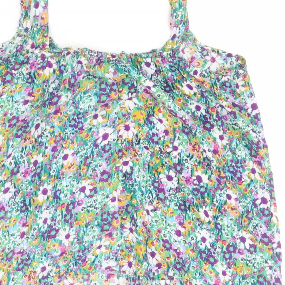 Papaya Womens Multicoloured Floral Viscose Basic Tank Size 16 Off the Shoulder
