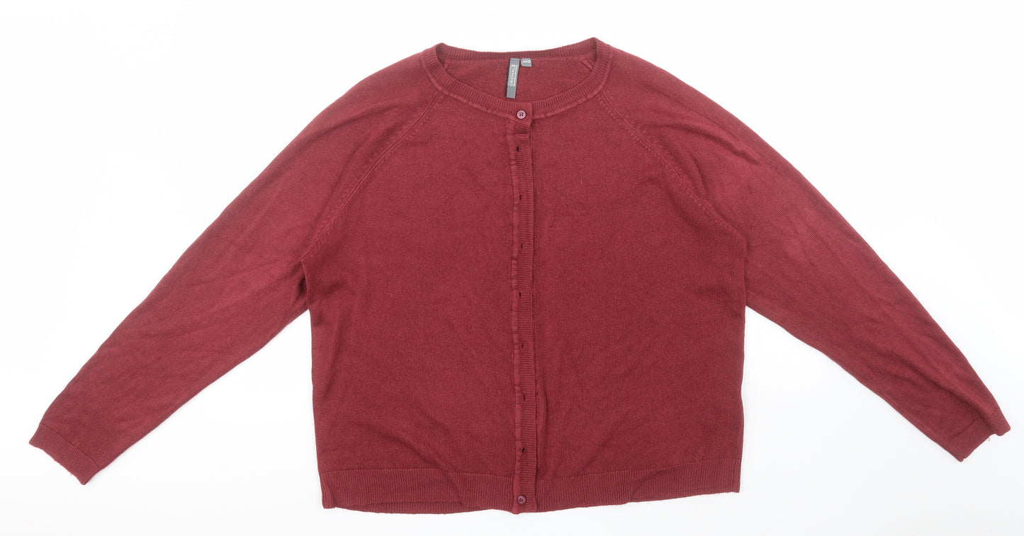 Preworn Womens Pink Round Neck  Acrylic Cardigan Jumper Size 20