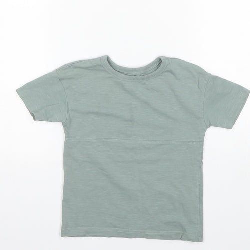 George Boys Green  Cotton Basic T-Shirt Size 2-3 Years Round Neck
