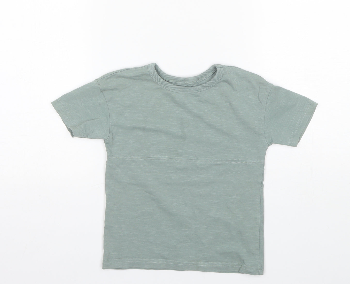 George Boys Green  Cotton Basic T-Shirt Size 2-3 Years Round Neck