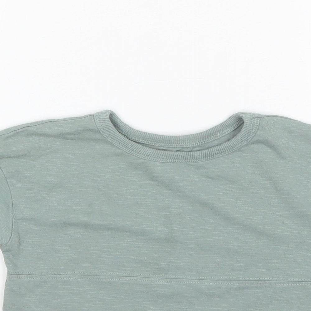 George Boys Green  Cotton Basic T-Shirt Size 2-3 Years Round Neck