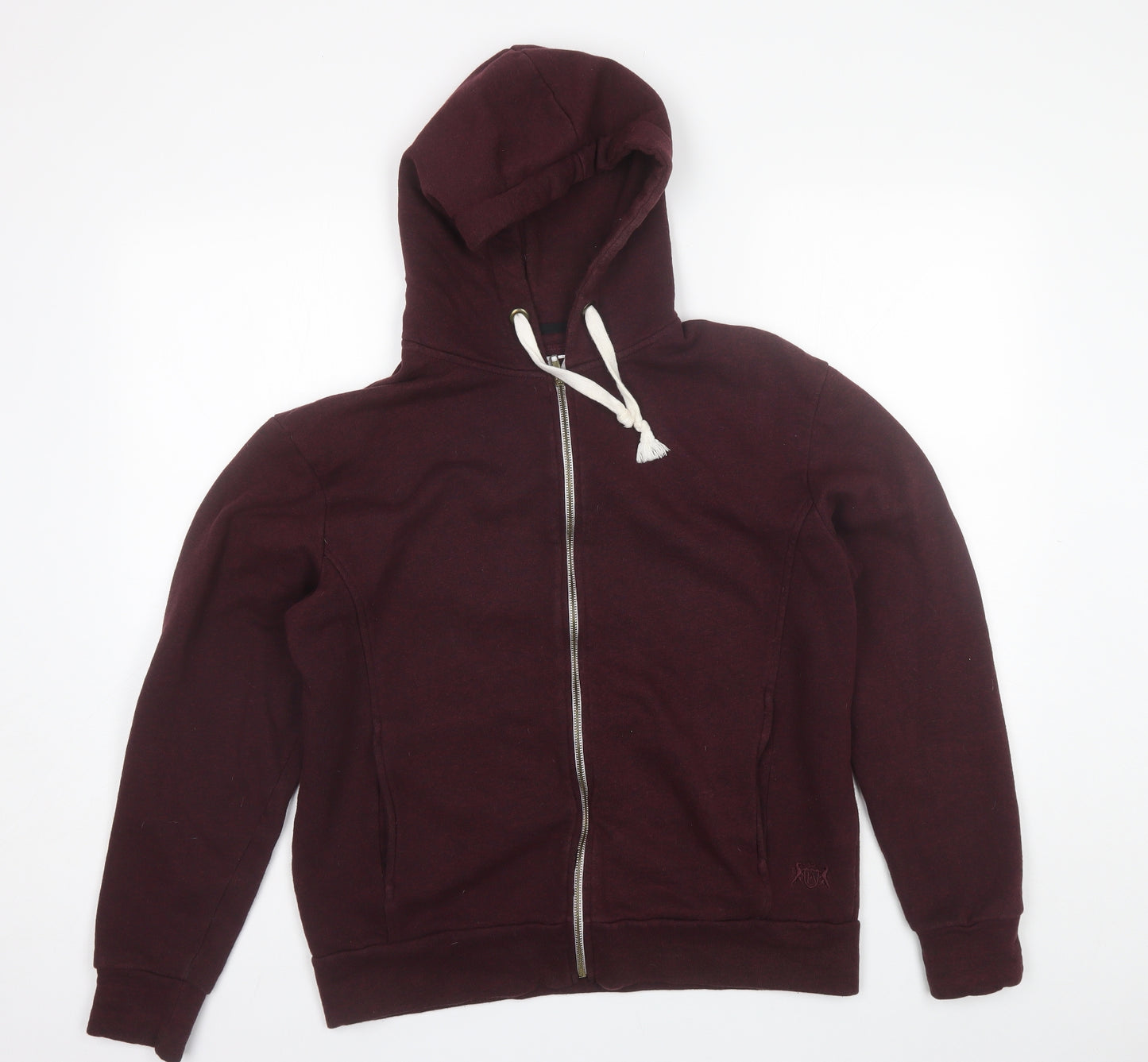 Asylum Mens Red  Cotton Full Zip Hoodie Size L