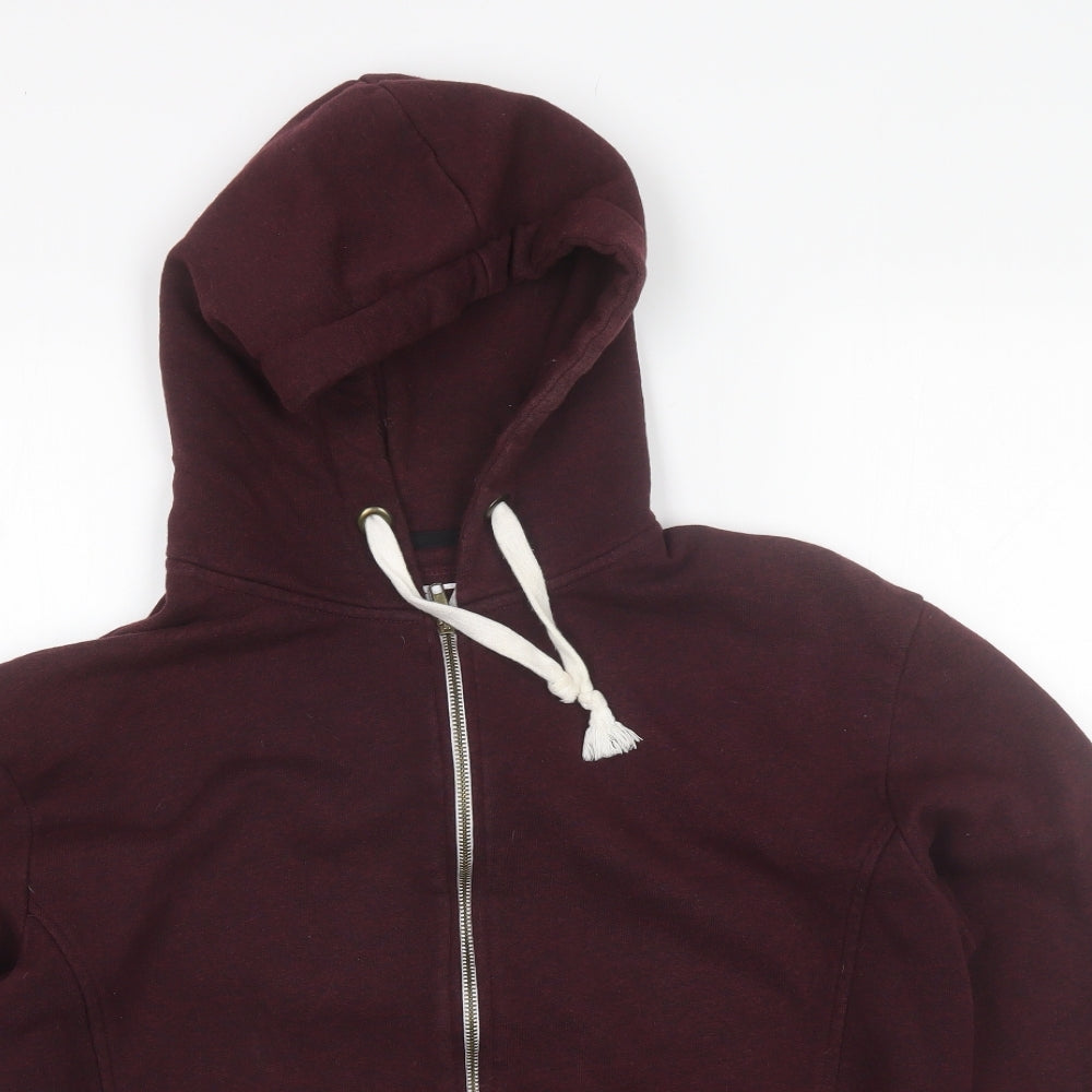 Asylum Mens Red  Cotton Full Zip Hoodie Size L