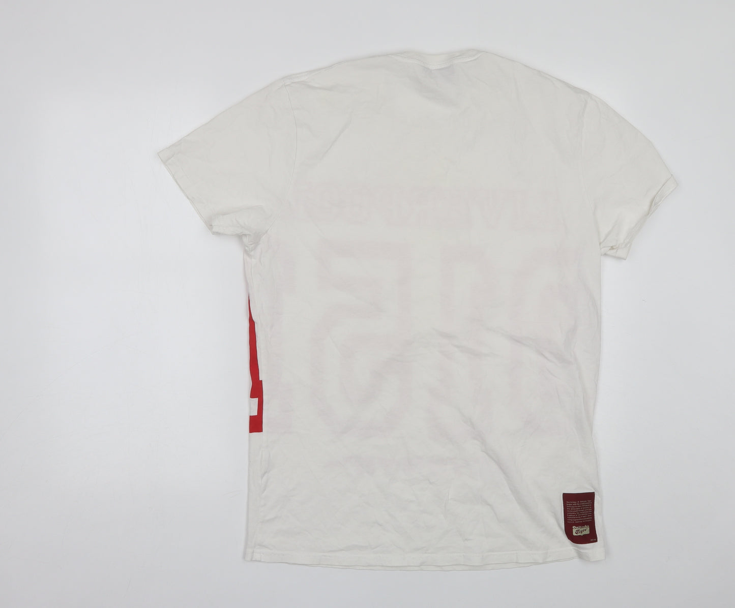 Onitsuka Tiger Mens White  Cotton Blend  T-Shirt Size XL Round Neck