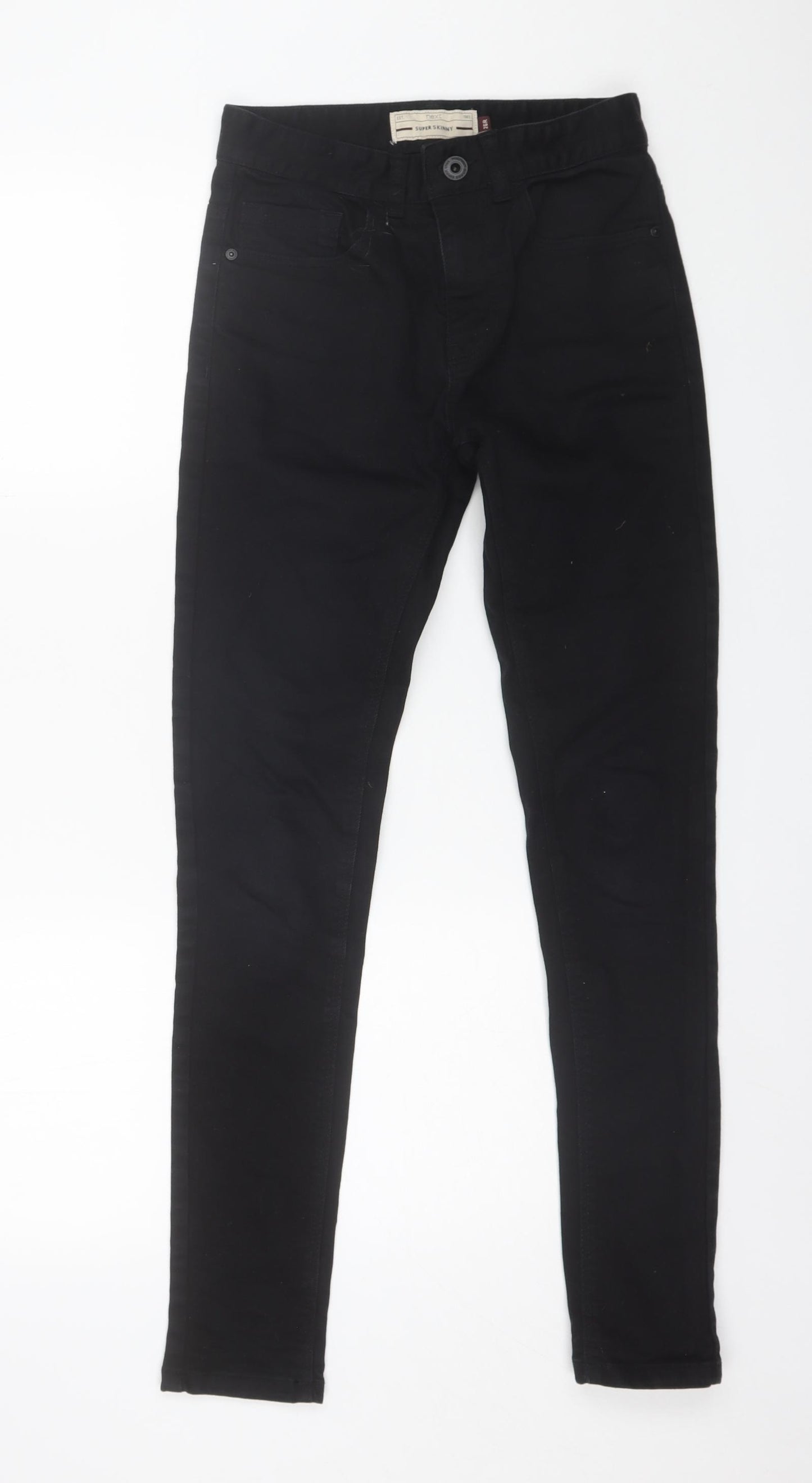 NEXT Mens Black  Cotton Skinny Jeans Size 26 in L31 in Regular