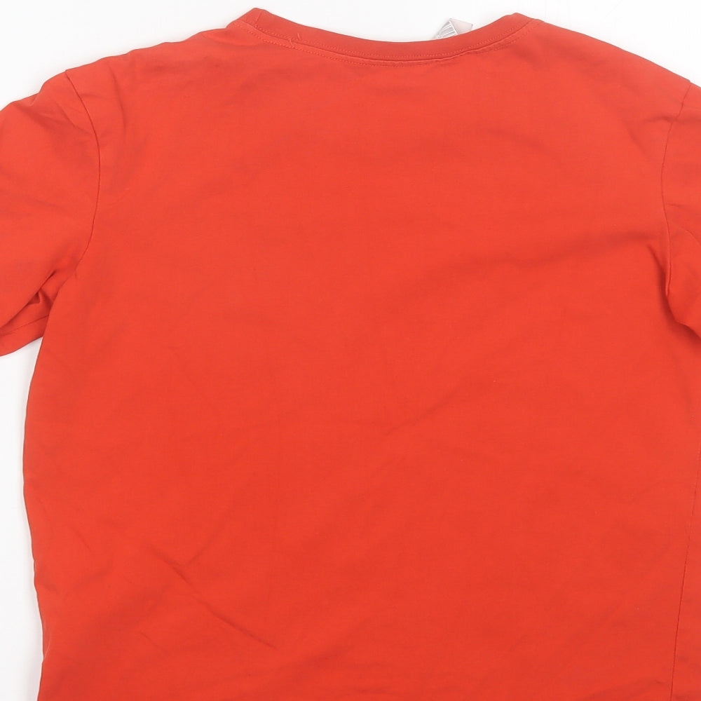 DECATHLON Boys Red  Cotton Basic T-Shirt Size 14 Years Round Neck