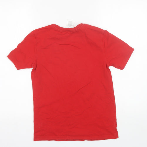 adidas Boys Red  Cotton Basic T-Shirt Size 11-12 Years Round Neck