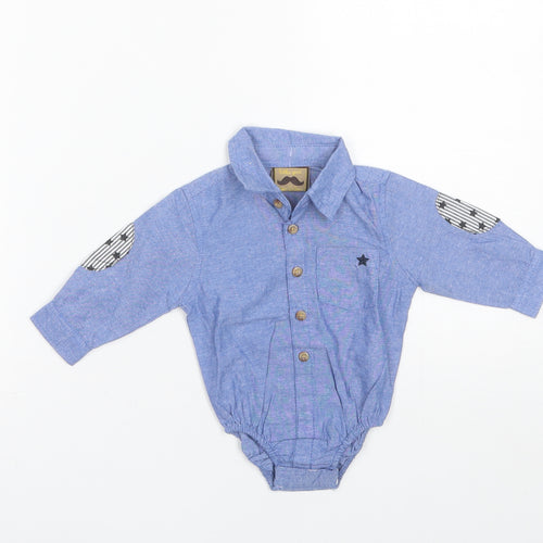 Little Gent Baby Blue  Cotton Romper One-Piece Size 0-3 Months