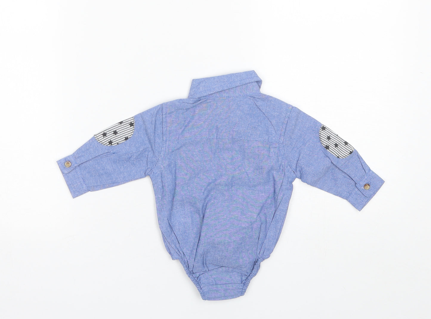 Little Gent Baby Blue  Cotton Romper One-Piece Size 0-3 Months