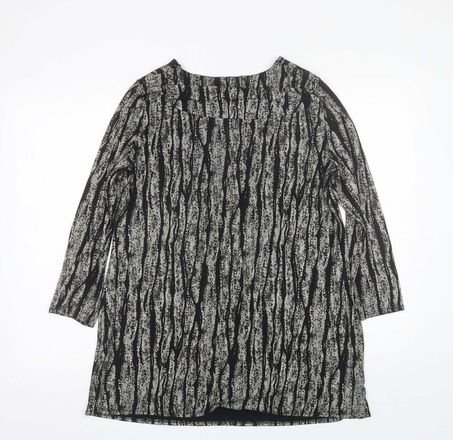BASSINI Womens Black  Viscose Basic Blouse Size XL Round Neck