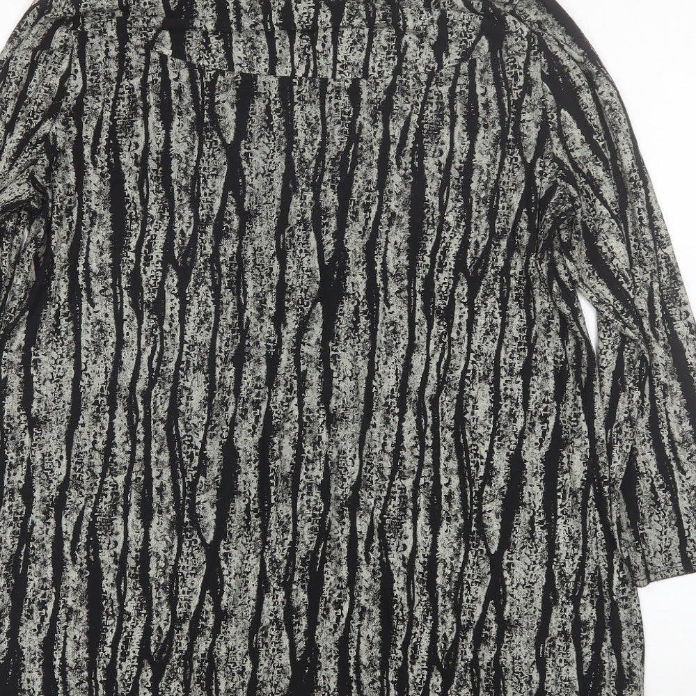 BASSINI Womens Black  Viscose Basic Blouse Size XL Round Neck