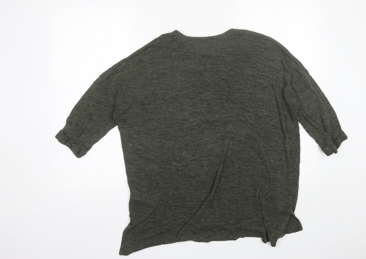 New Look Womens Green Round Neck  Viscose Pullover Jumper Size L