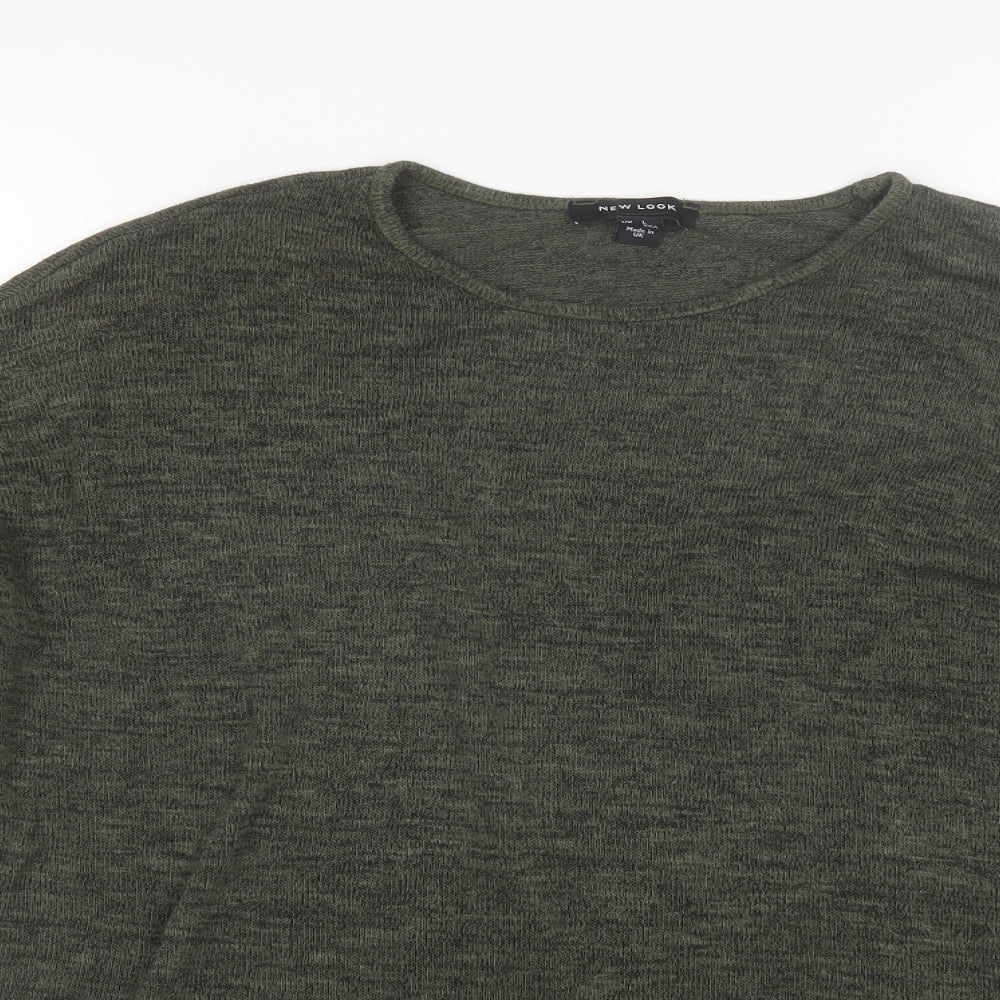New Look Womens Green Round Neck  Viscose Pullover Jumper Size L