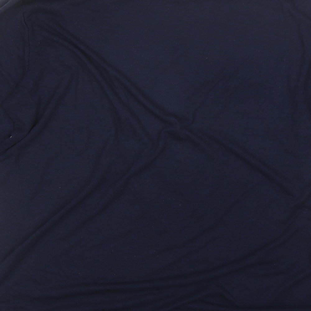 Marks and Spencer Womens Blue  Polyester Basic T-Shirt Size 16 Round Neck