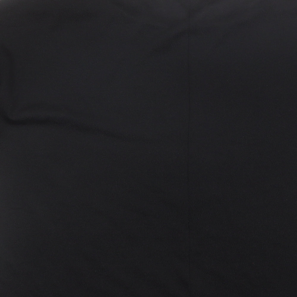 George Womens Black  Polyester Basic T-Shirt Size 14 Round Neck