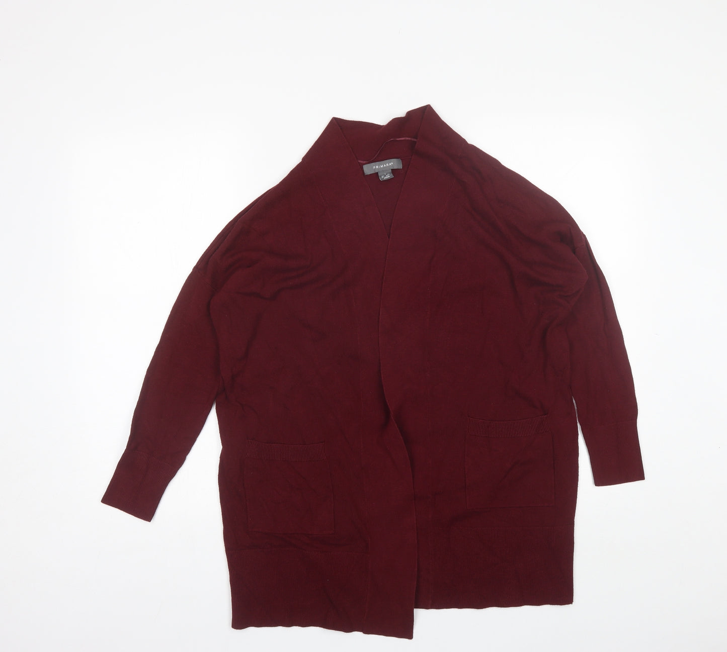 Primark Womens Red Collared  Viscose Cardigan Jumper Size S