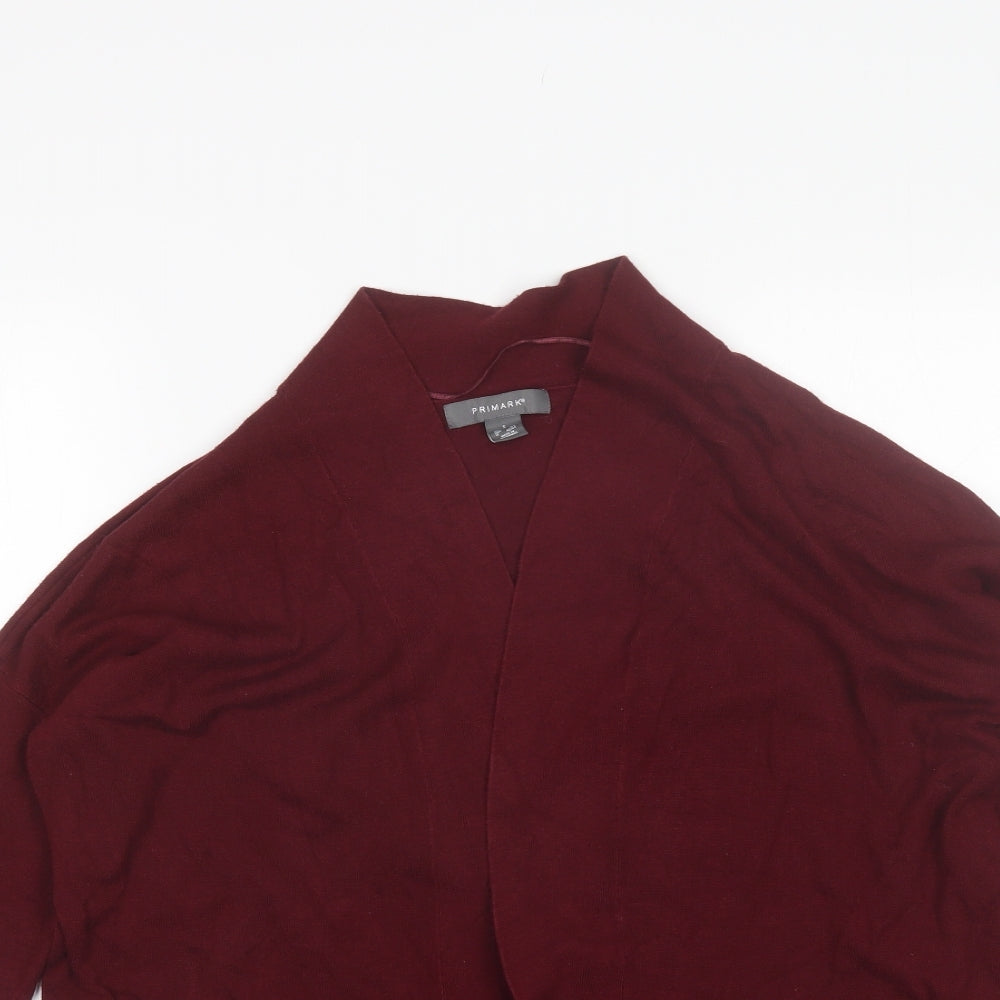 Primark Womens Red Collared  Viscose Cardigan Jumper Size S