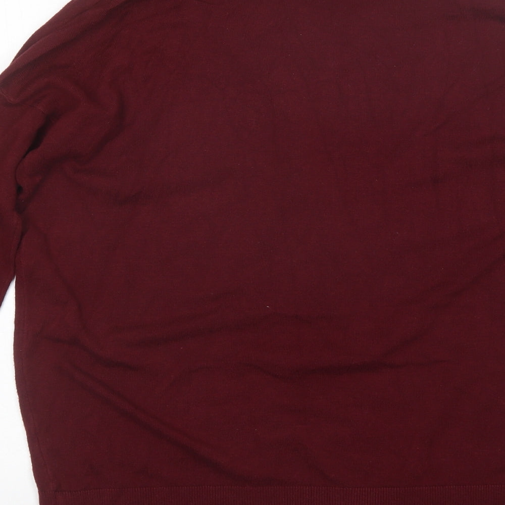 Primark Womens Red Collared  Viscose Cardigan Jumper Size S