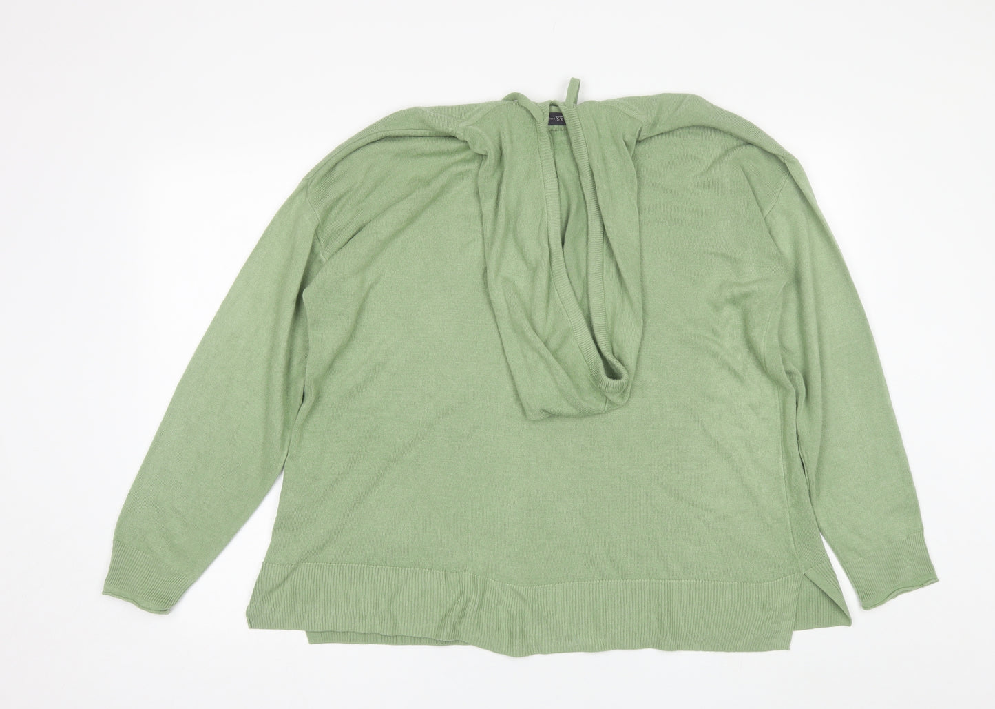 Marks and Spencer Womens Green  Acrylic Pullover Hoodie Size L