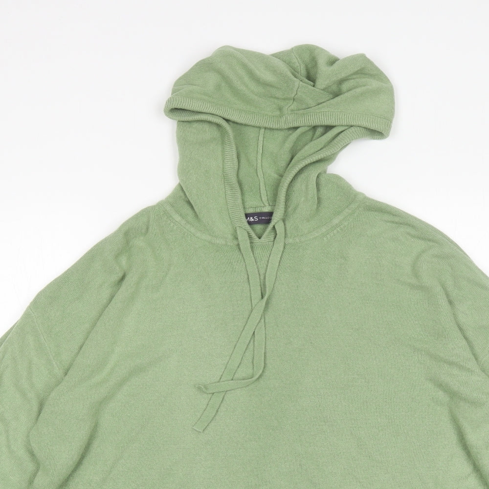 Marks and Spencer Womens Green  Acrylic Pullover Hoodie Size L