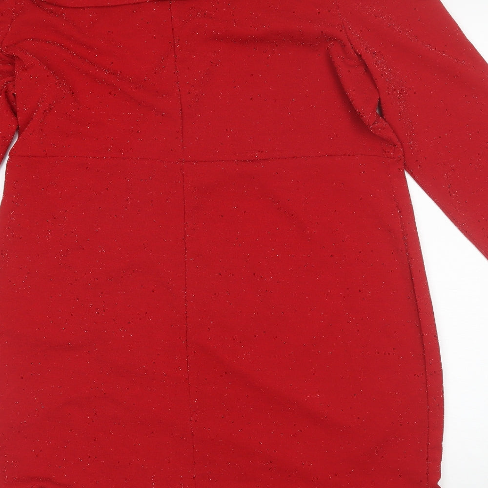 SheIn Womens Red  Cotton Shift  Size 3XL  Collared