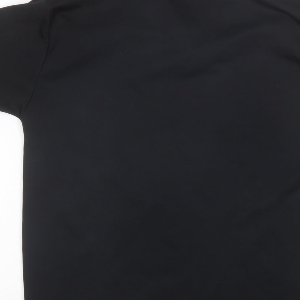 Grann Smith Mens Black  Polyester  T-Shirt Size L V-Neck
