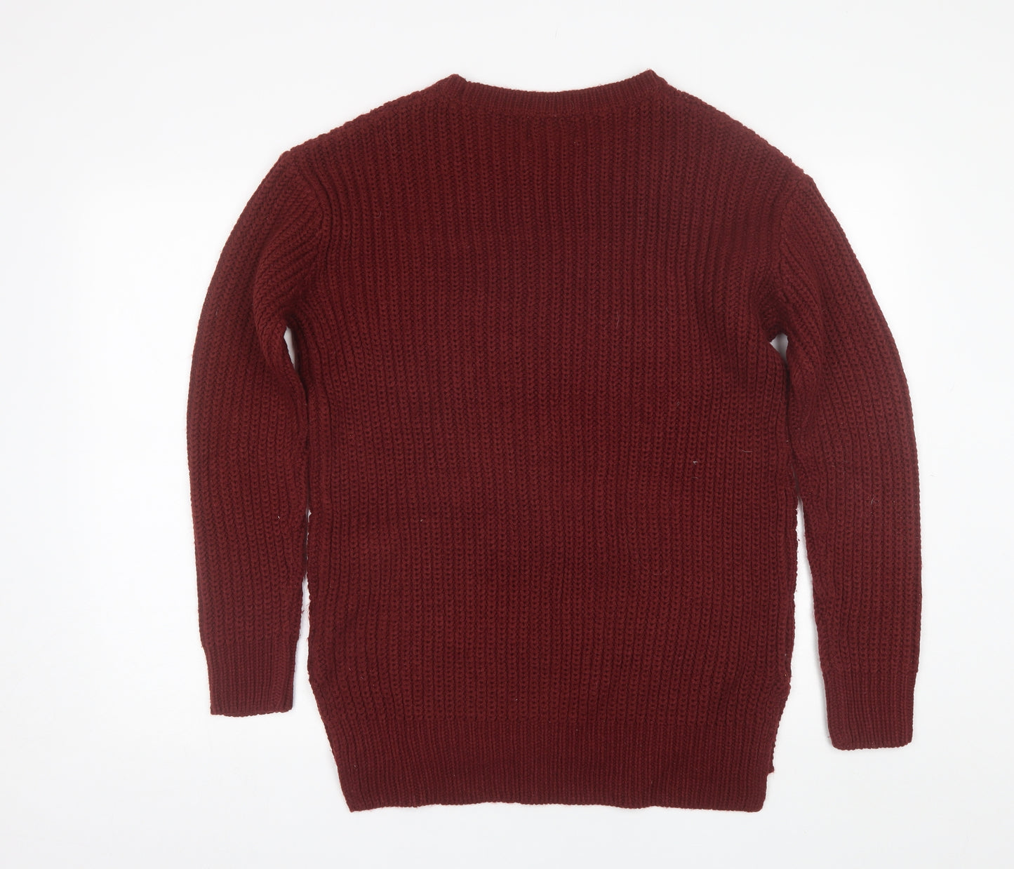 Papaya Womens Red Round Neck  Acrylic Pullover Jumper Size M