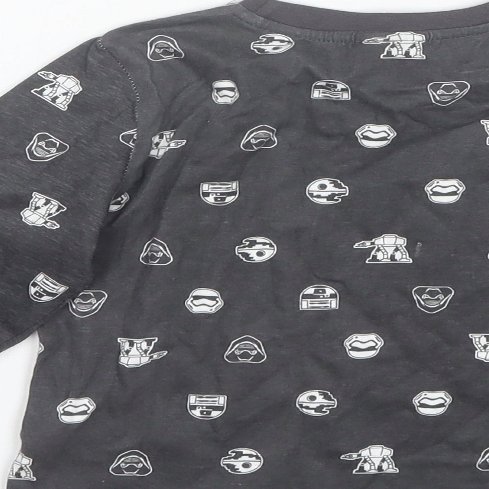 Primark Boys Grey  Cotton Basic T-Shirt Size 2-3 Years Round Neck  - Star wars