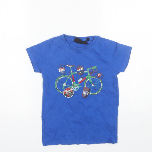 Peter Storm Boys Blue  Cotton Basic T-Shirt Size 7-8 Years Round Neck
