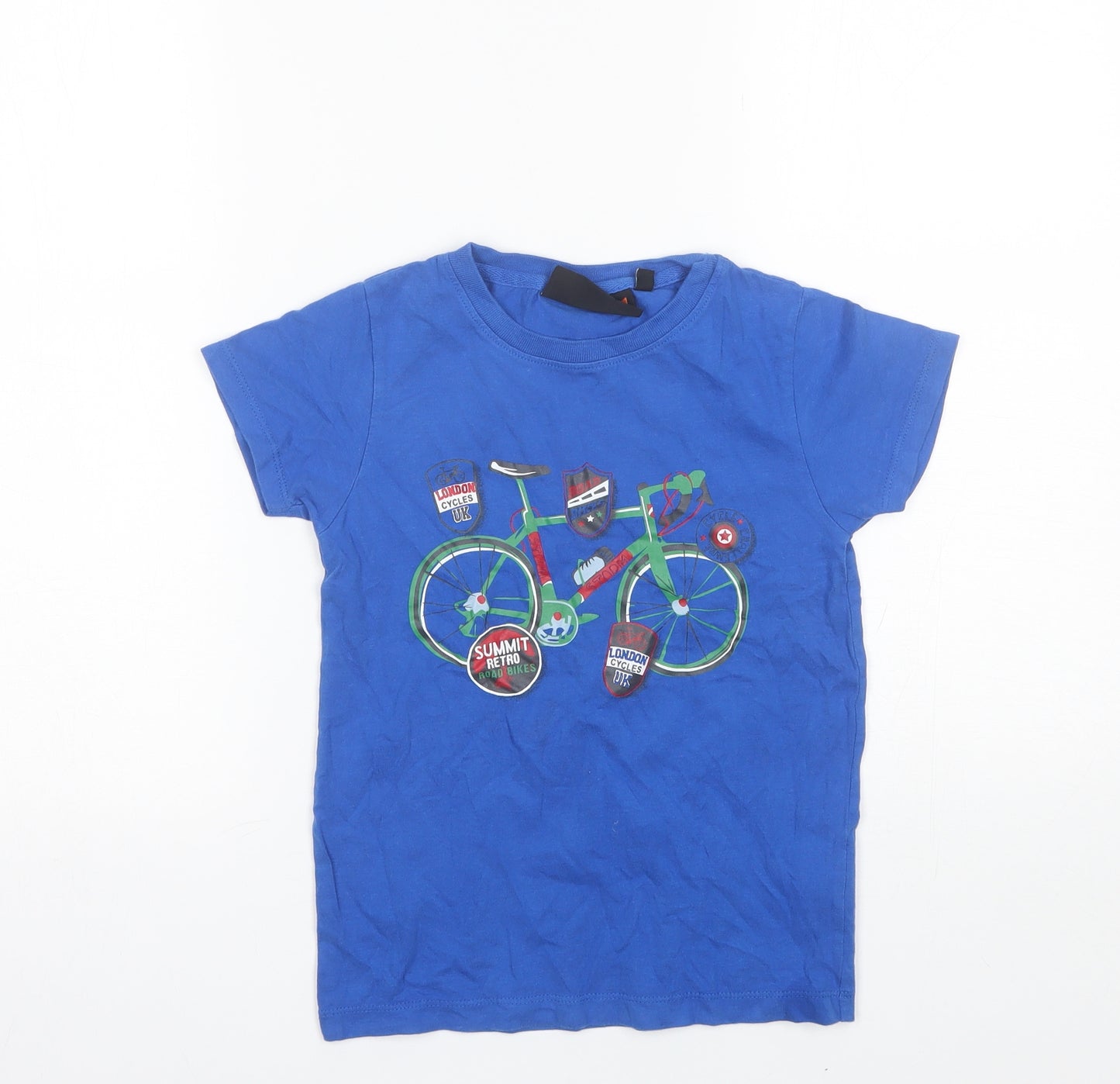 Peter Storm Boys Blue  Cotton Basic T-Shirt Size 7-8 Years Round Neck