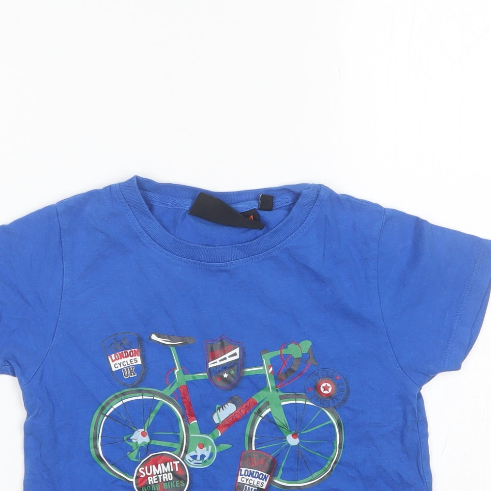 Peter Storm Boys Blue  Cotton Basic T-Shirt Size 7-8 Years Round Neck