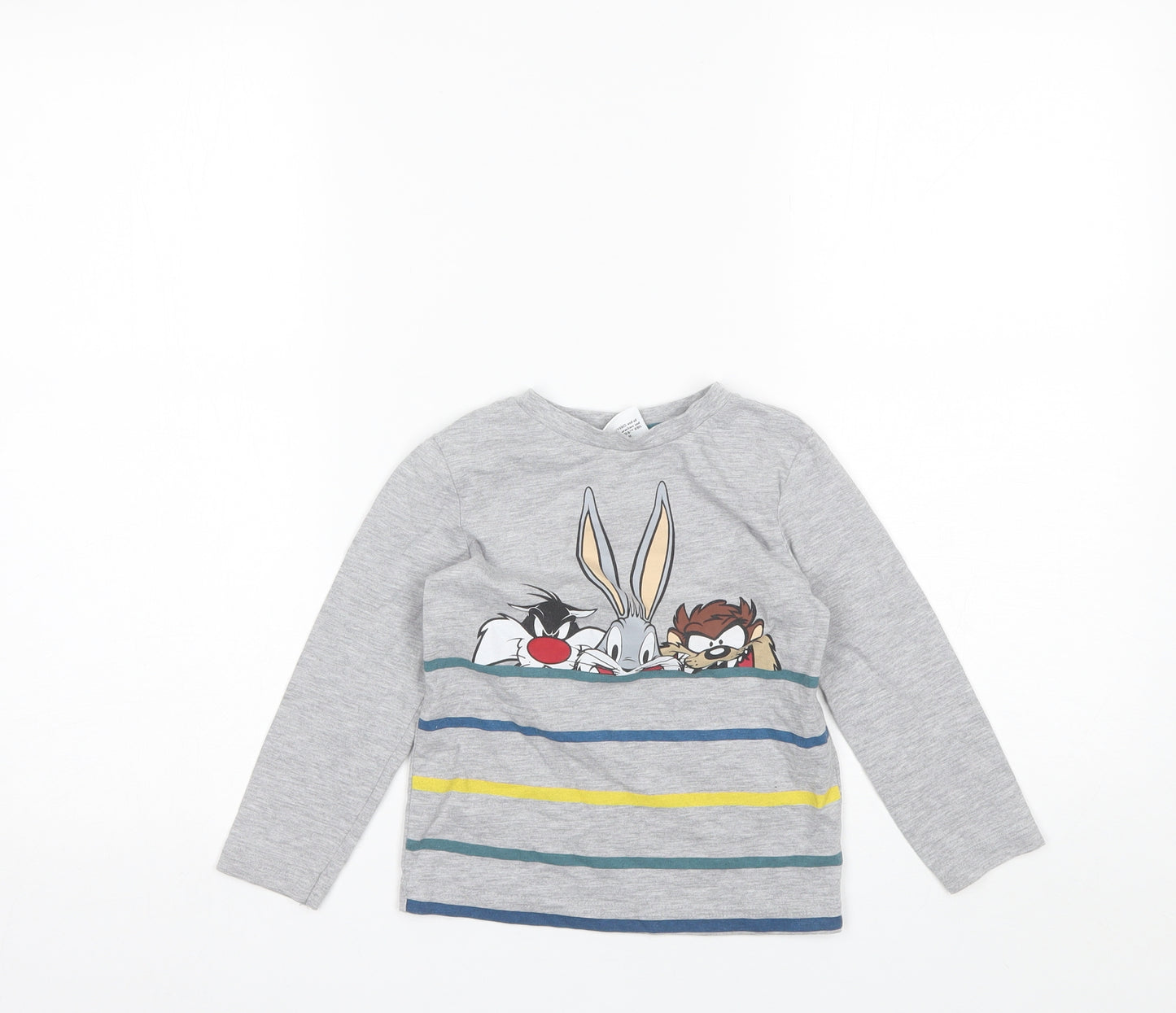 George Boys Grey  Cotton Basic T-Shirt Size 2-3 Years Round Neck