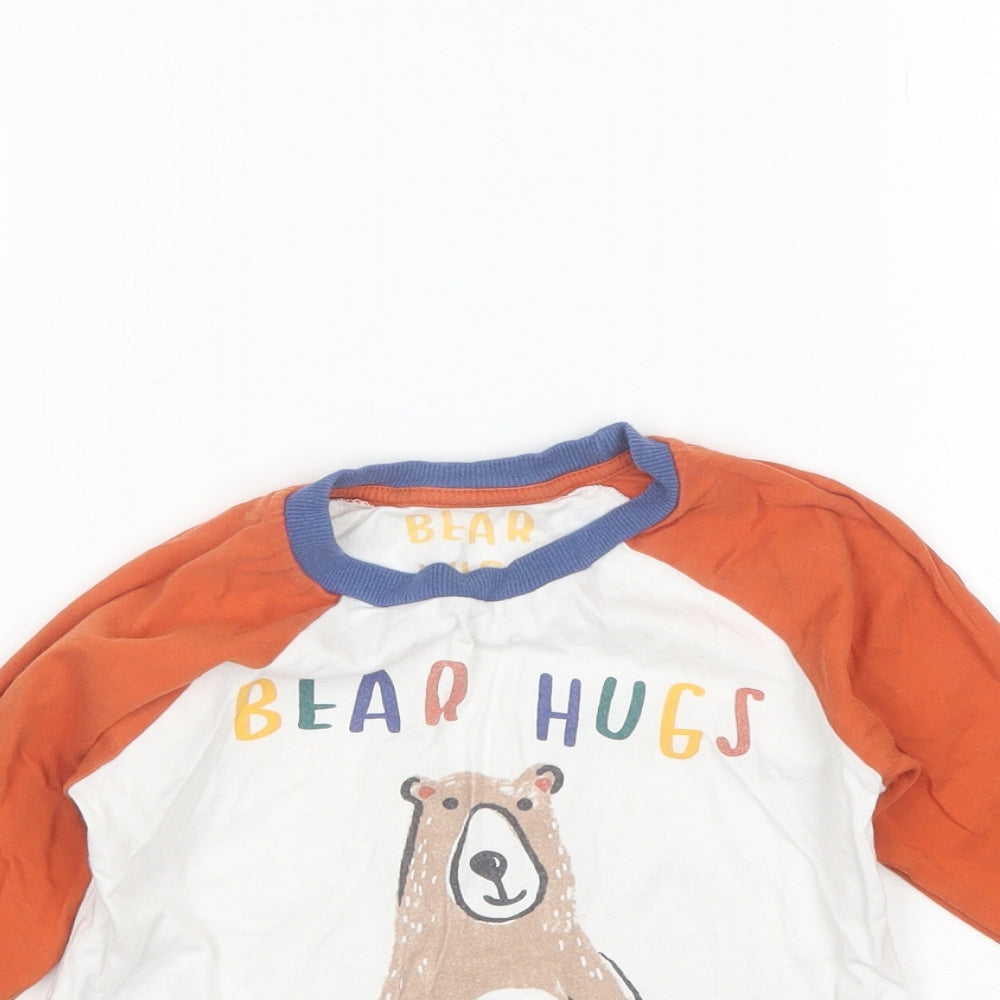 Matalan Boys Orange  Cotton Basic T-Shirt Size 4-5 Years Round Neck