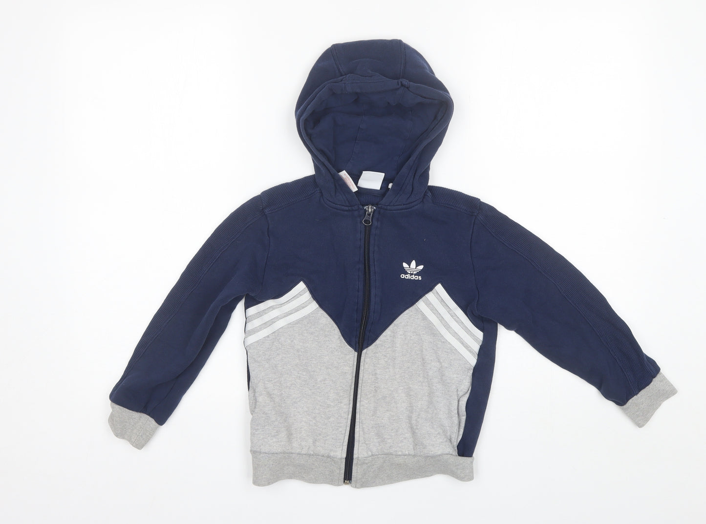 adidas Boys Blue  Cotton Full Zip Hoodie Size 7-8 Years