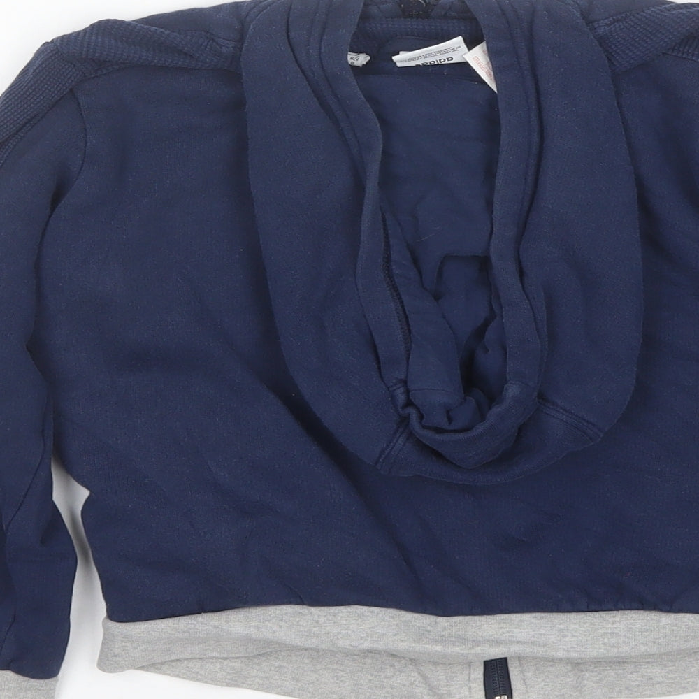 adidas Boys Blue  Cotton Full Zip Hoodie Size 7-8 Years