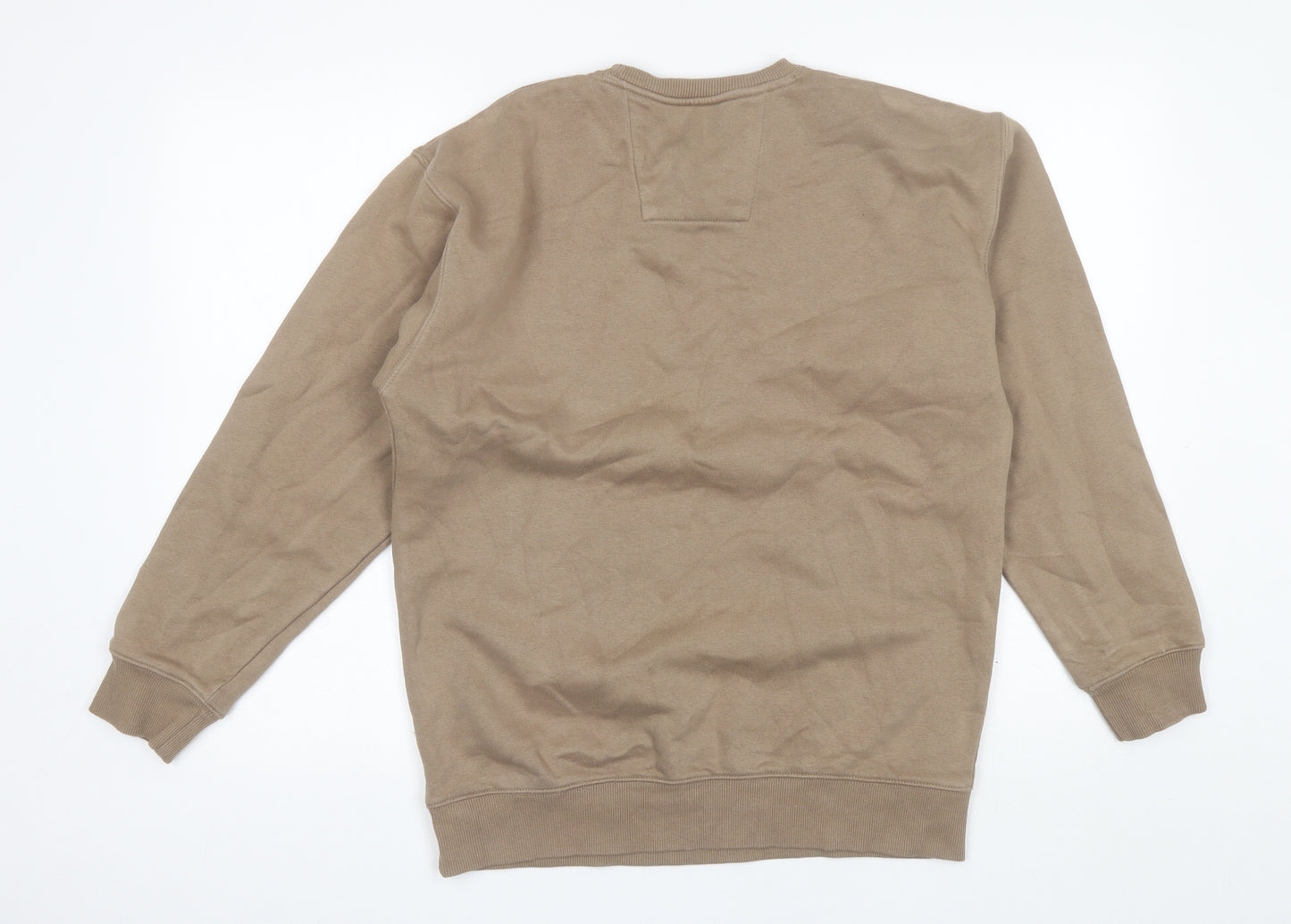 F&F Mens Brown Round Neck  Cotton Pullover Jumper Size S