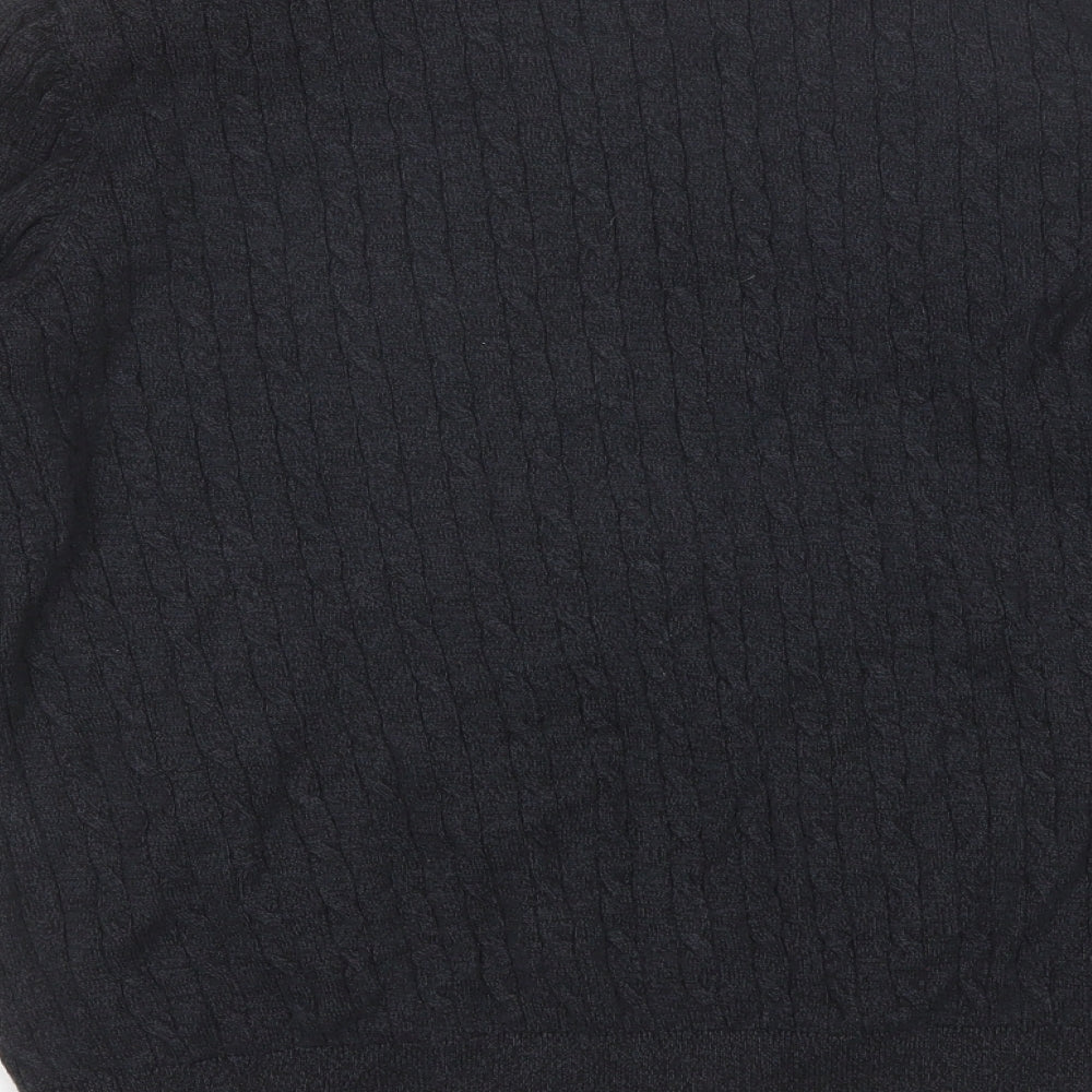 George Mens Black Round Neck  Cotton Pullover Jumper Size XL