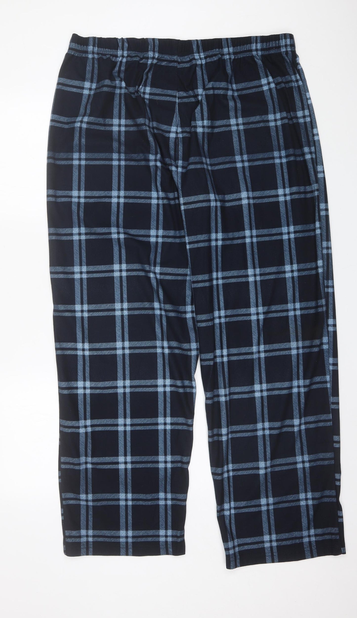 F&F Mens Blue Plaid Polyester  Pyjama Pants Size 2XL