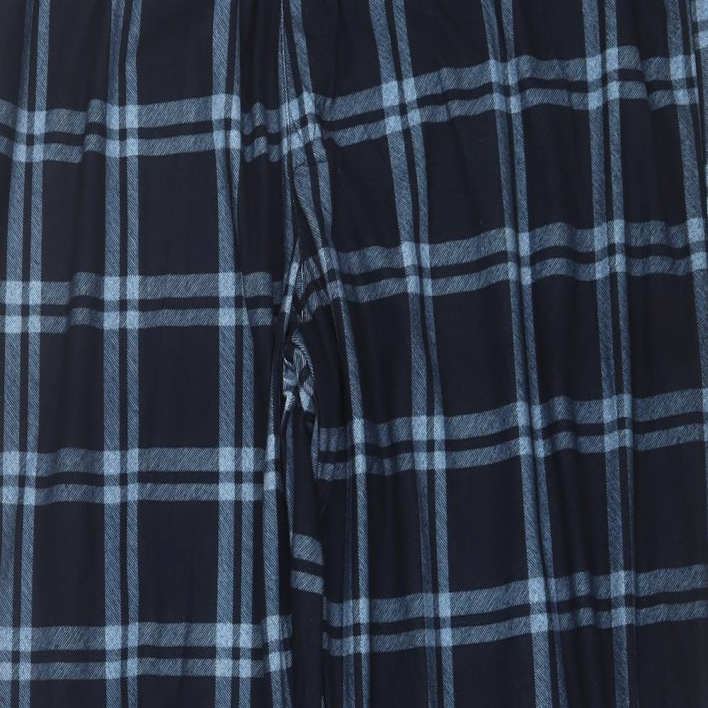 F&F Mens Blue Plaid Polyester  Pyjama Pants Size 2XL
