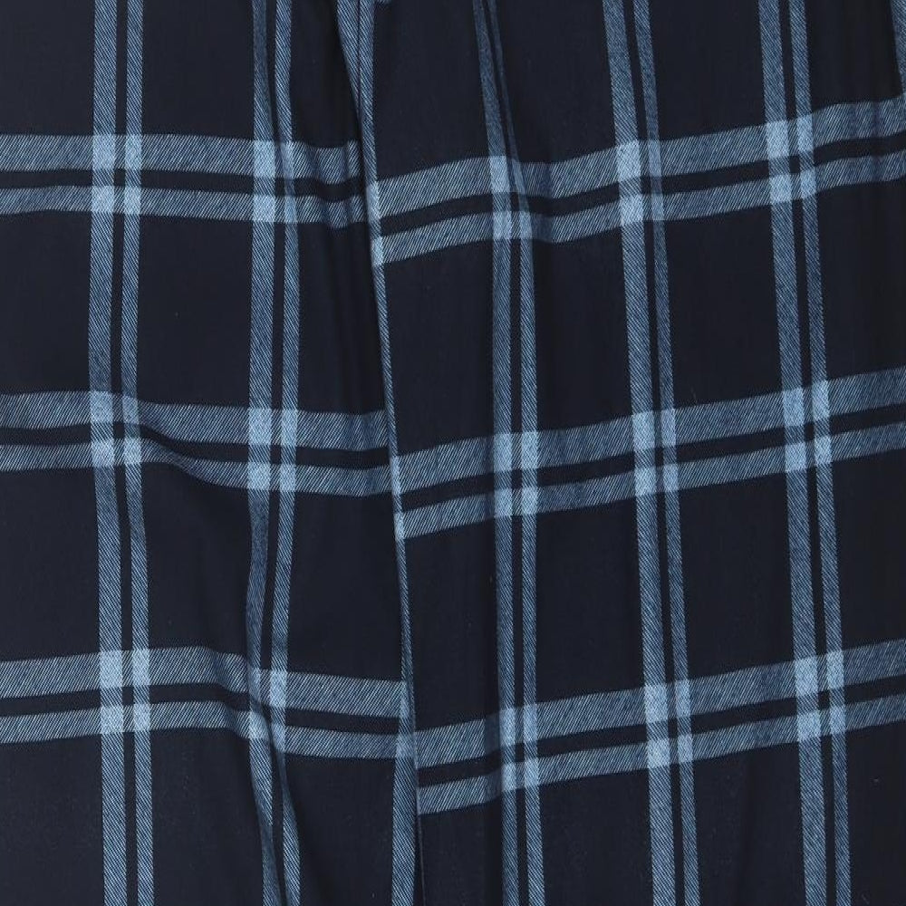 F&F Mens Blue Plaid Polyester  Pyjama Pants Size 2XL