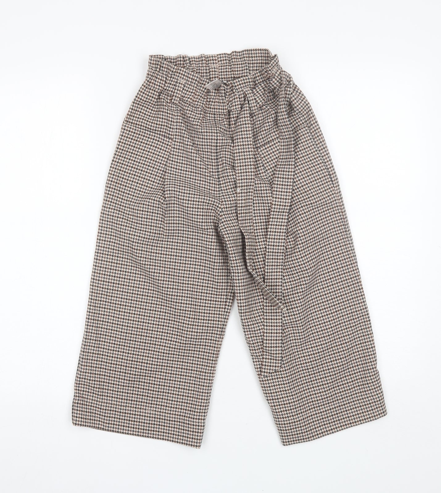 NEXT Girls Brown Check Polyester Dress Pants Trousers Size 8 Years  Regular