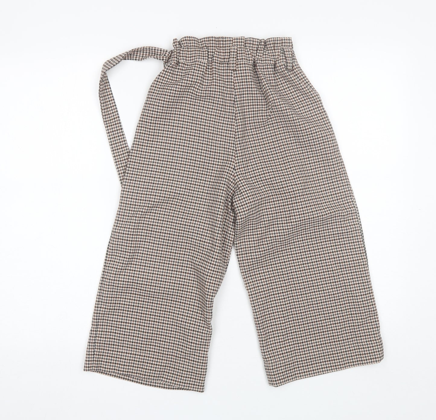 NEXT Girls Brown Check Polyester Dress Pants Trousers Size 8 Years  Regular