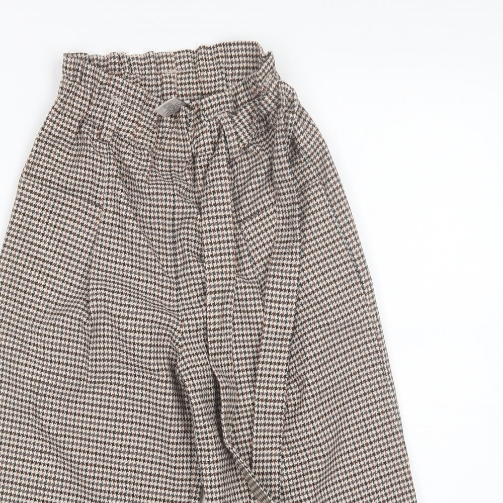 NEXT Girls Brown Check Polyester Dress Pants Trousers Size 8 Years  Regular