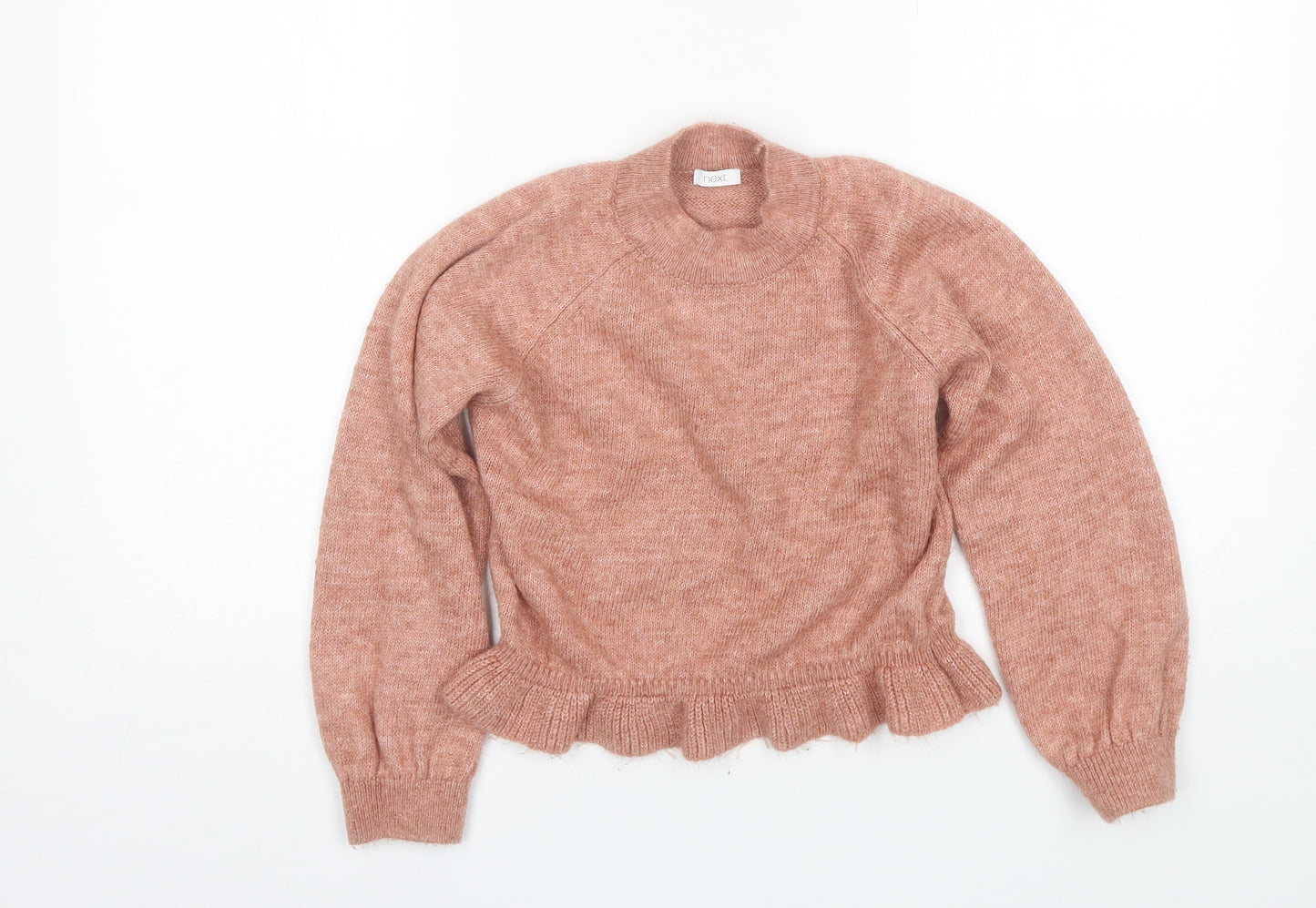 NEXT Girls Pink Round Neck  Acrylic Pullover Jumper Size 8 Years