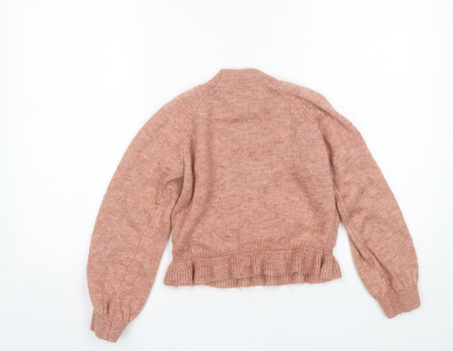 NEXT Girls Pink Round Neck  Acrylic Pullover Jumper Size 8 Years