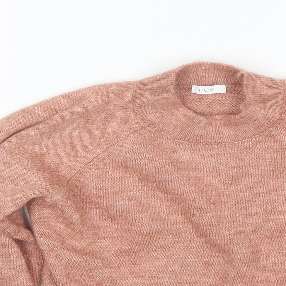 NEXT Girls Pink Round Neck  Acrylic Pullover Jumper Size 8 Years