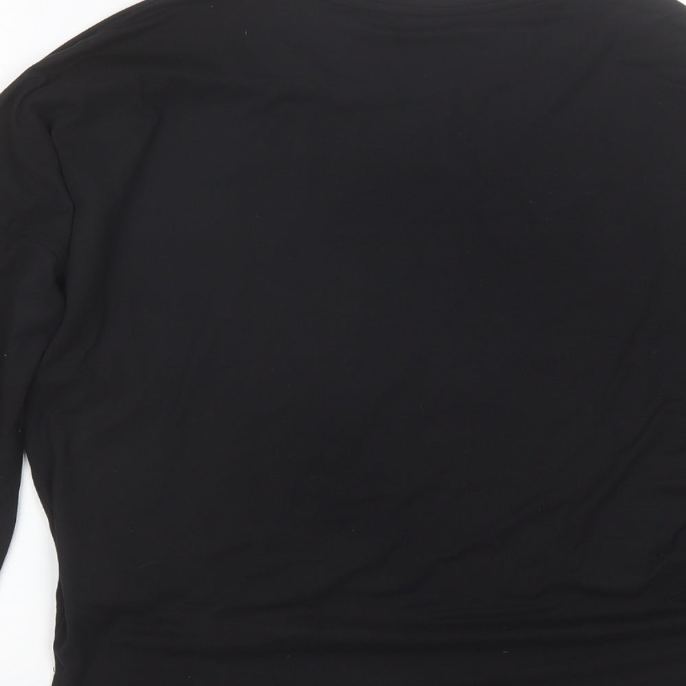 Peacocks Womens Black Solid Polyester Top Pyjama Top Size 6