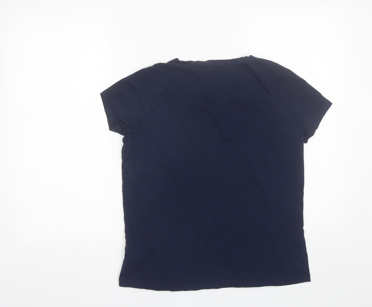F&F Womens Blue Solid Cotton Top Pyjama Top Size 12