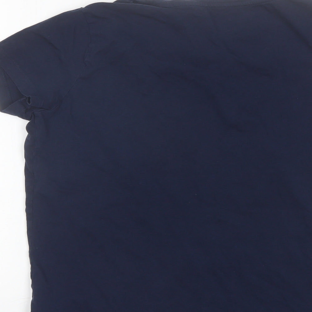 F&F Womens Blue Solid Cotton Top Pyjama Top Size 12