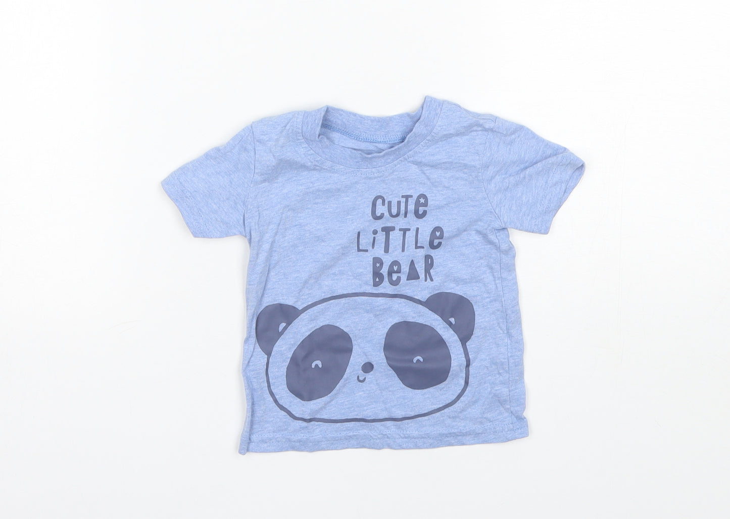 George Baby Blue  Cotton Basic T-Shirt Size 3-6 Months Round Neck